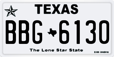 TX license plate BBG6130