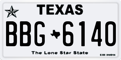 TX license plate BBG6140