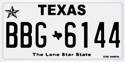 TX license plate BBG6144