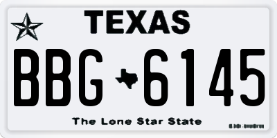 TX license plate BBG6145