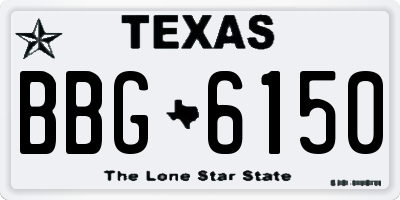 TX license plate BBG6150