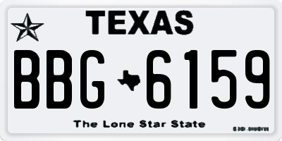 TX license plate BBG6159