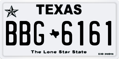 TX license plate BBG6161