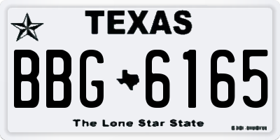 TX license plate BBG6165