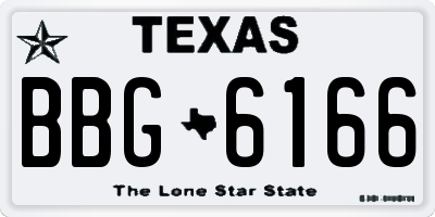 TX license plate BBG6166