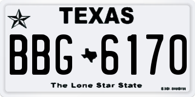 TX license plate BBG6170