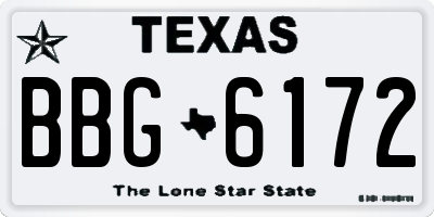 TX license plate BBG6172