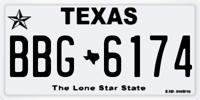 TX license plate BBG6174