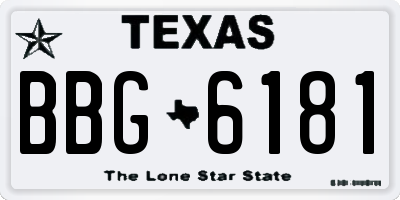 TX license plate BBG6181