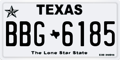 TX license plate BBG6185