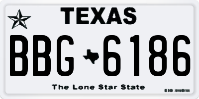 TX license plate BBG6186