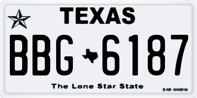 TX license plate BBG6187