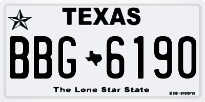 TX license plate BBG6190