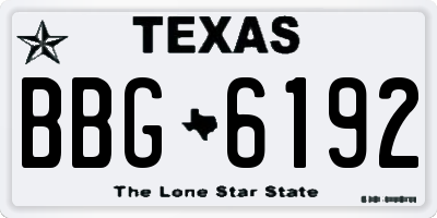 TX license plate BBG6192