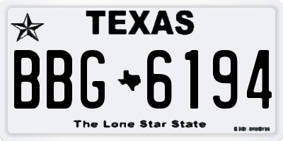 TX license plate BBG6194