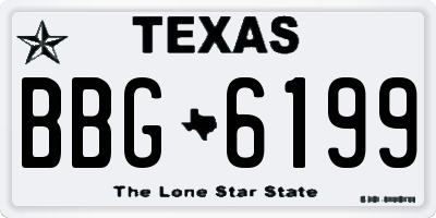 TX license plate BBG6199