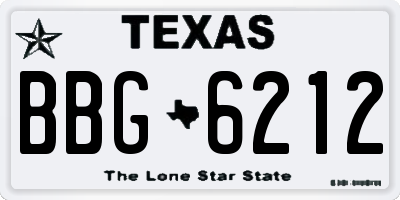 TX license plate BBG6212