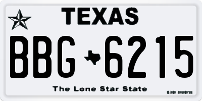 TX license plate BBG6215