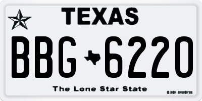 TX license plate BBG6220