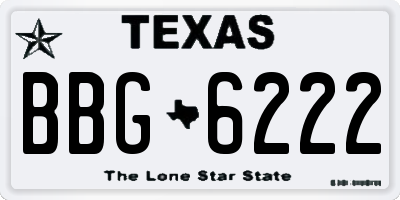 TX license plate BBG6222