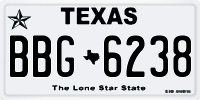 TX license plate BBG6238