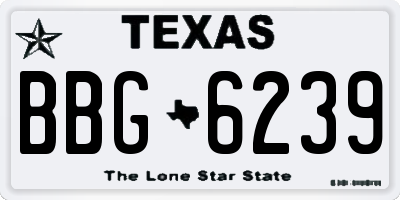 TX license plate BBG6239