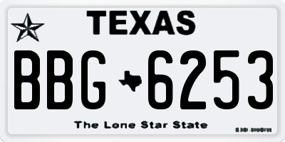 TX license plate BBG6253