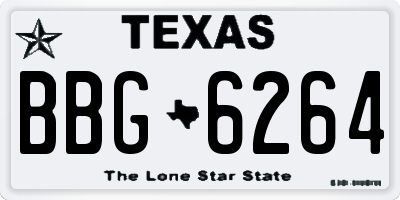 TX license plate BBG6264