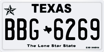 TX license plate BBG6269