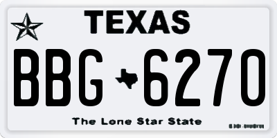 TX license plate BBG6270