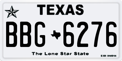TX license plate BBG6276