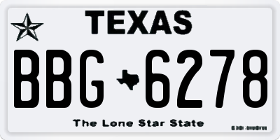 TX license plate BBG6278