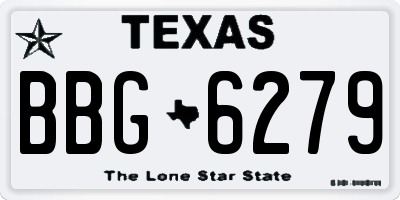 TX license plate BBG6279