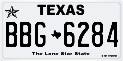 TX license plate BBG6284