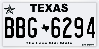 TX license plate BBG6294
