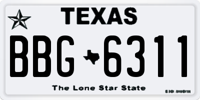 TX license plate BBG6311