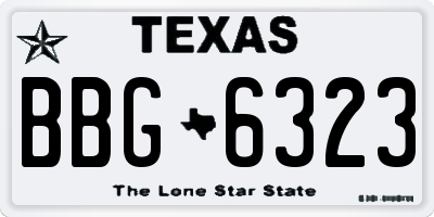TX license plate BBG6323