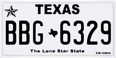 TX license plate BBG6329