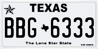 TX license plate BBG6333