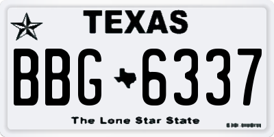 TX license plate BBG6337