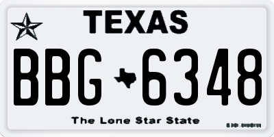 TX license plate BBG6348