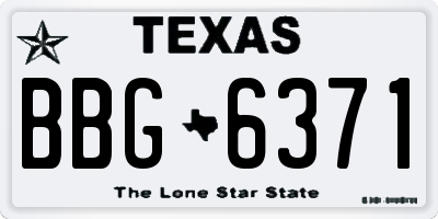 TX license plate BBG6371