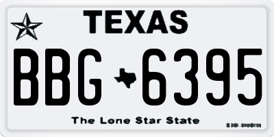 TX license plate BBG6395