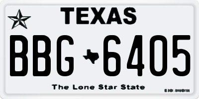 TX license plate BBG6405