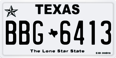 TX license plate BBG6413