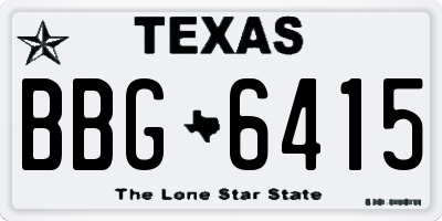 TX license plate BBG6415