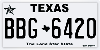 TX license plate BBG6420