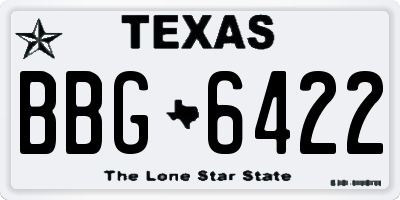 TX license plate BBG6422