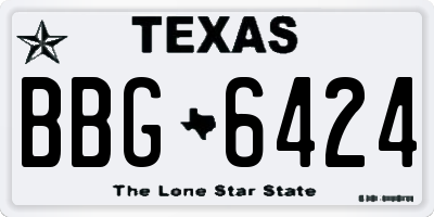 TX license plate BBG6424