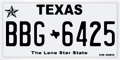 TX license plate BBG6425